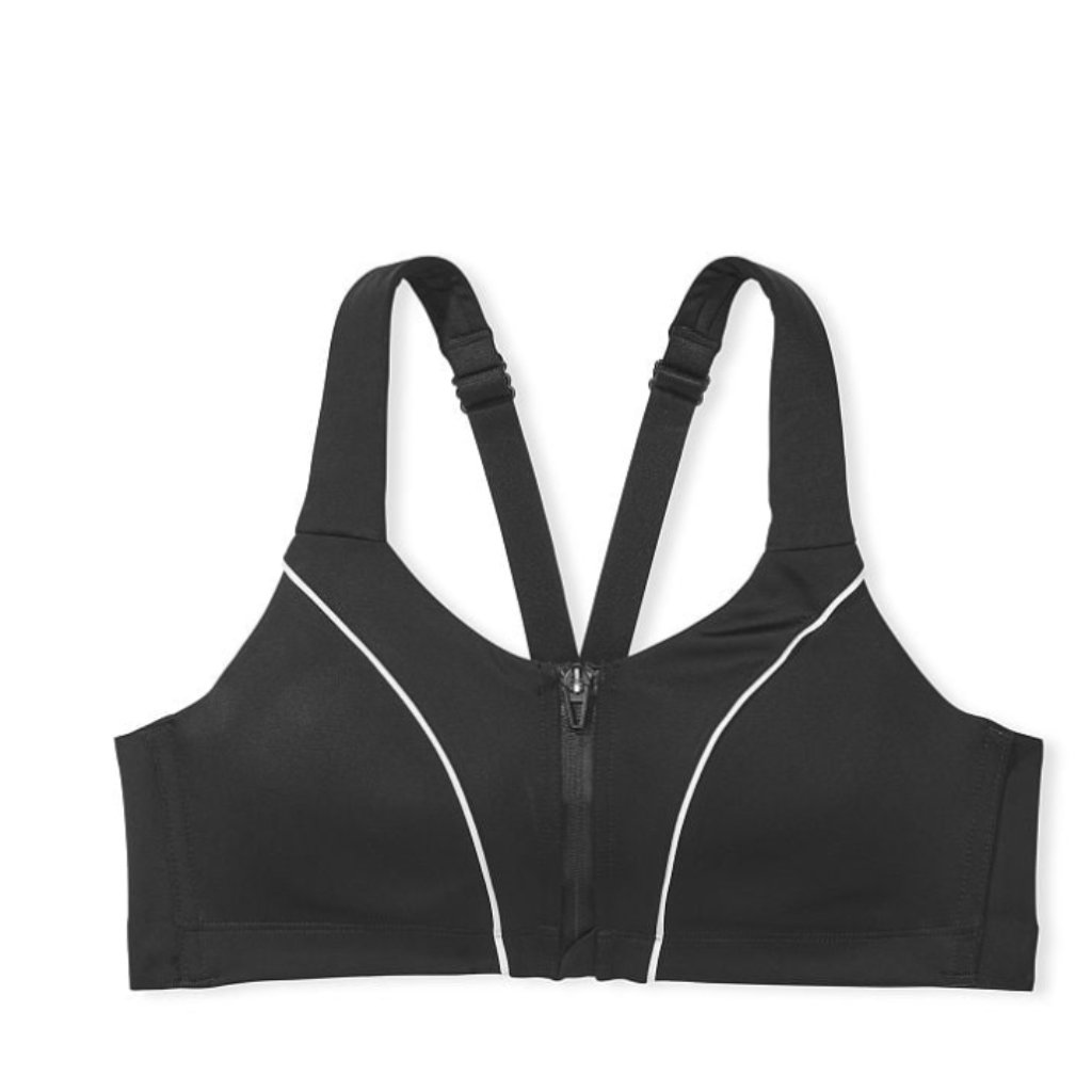 Vs Knockout Front-Close Sports Bra 32c Piping Black